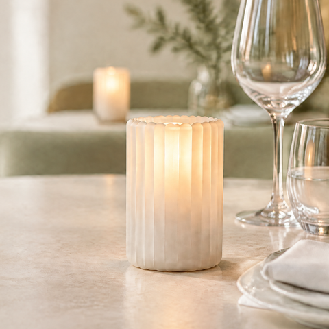 Sorbet From £3.53 per lamp – Ribbed Glass Candle Lamps for Restaurants & Hospitality